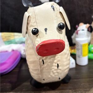 Source Unknown Cream and Red Cow Figurine